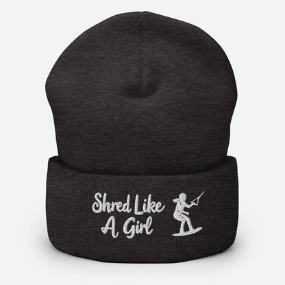 Beanie "Shred Like A Girl" mit Piktogramm