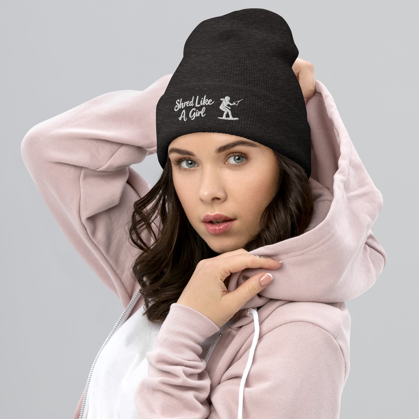Beanie "Shred Like A Girl" mit Piktogramm