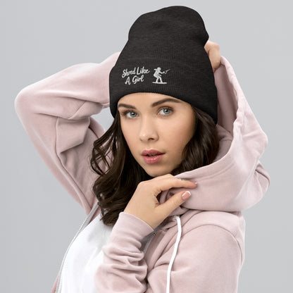 Beanie "Shred Like A Girl" mit Piktogramm