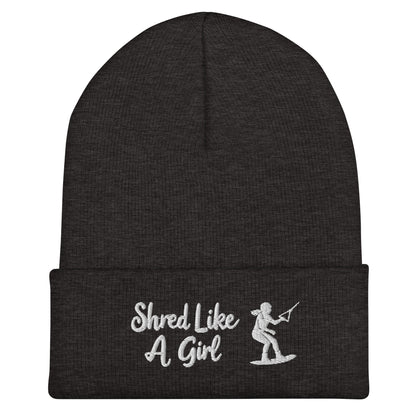 Beanie "Shred Like A Girl" mit Piktogramm
