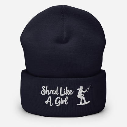 Beanie "Shred Like A Girl" mit Piktogramm