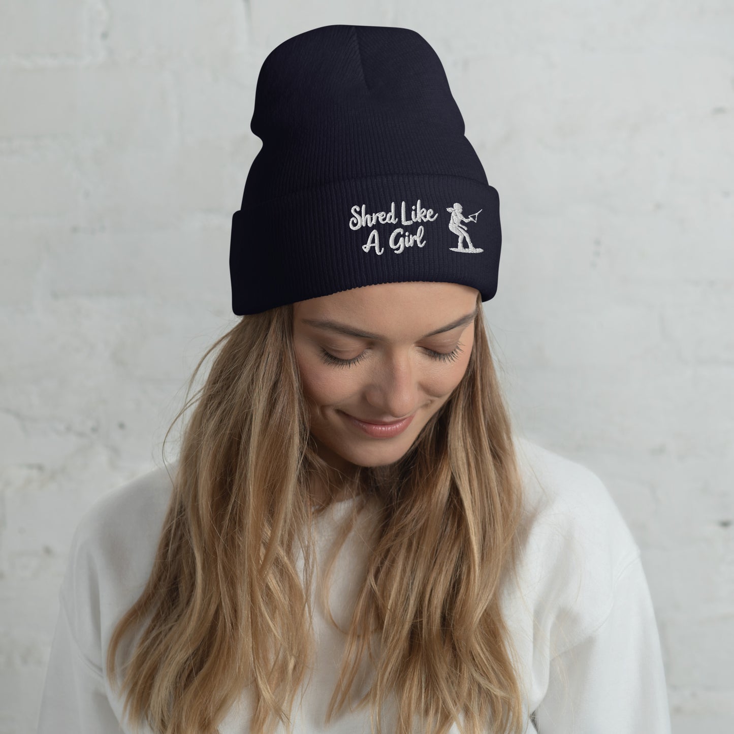 Beanie "Shred Like A Girl" mit Piktogramm