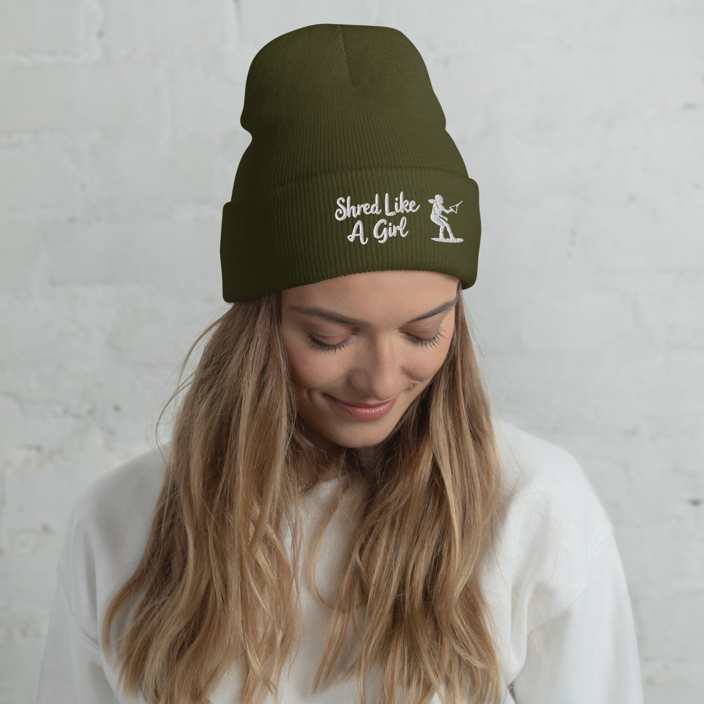 Beanie "Shred Like A Girl" mit Piktogramm