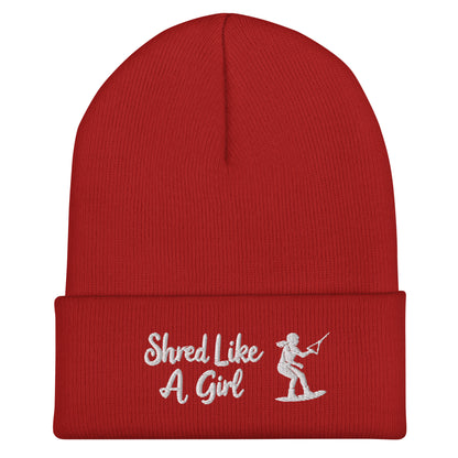 Beanie "Shred Like A Girl" mit Piktogramm