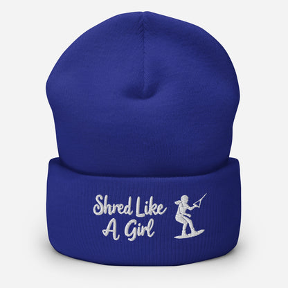 Beanie "Shred Like A Girl" mit Piktogramm