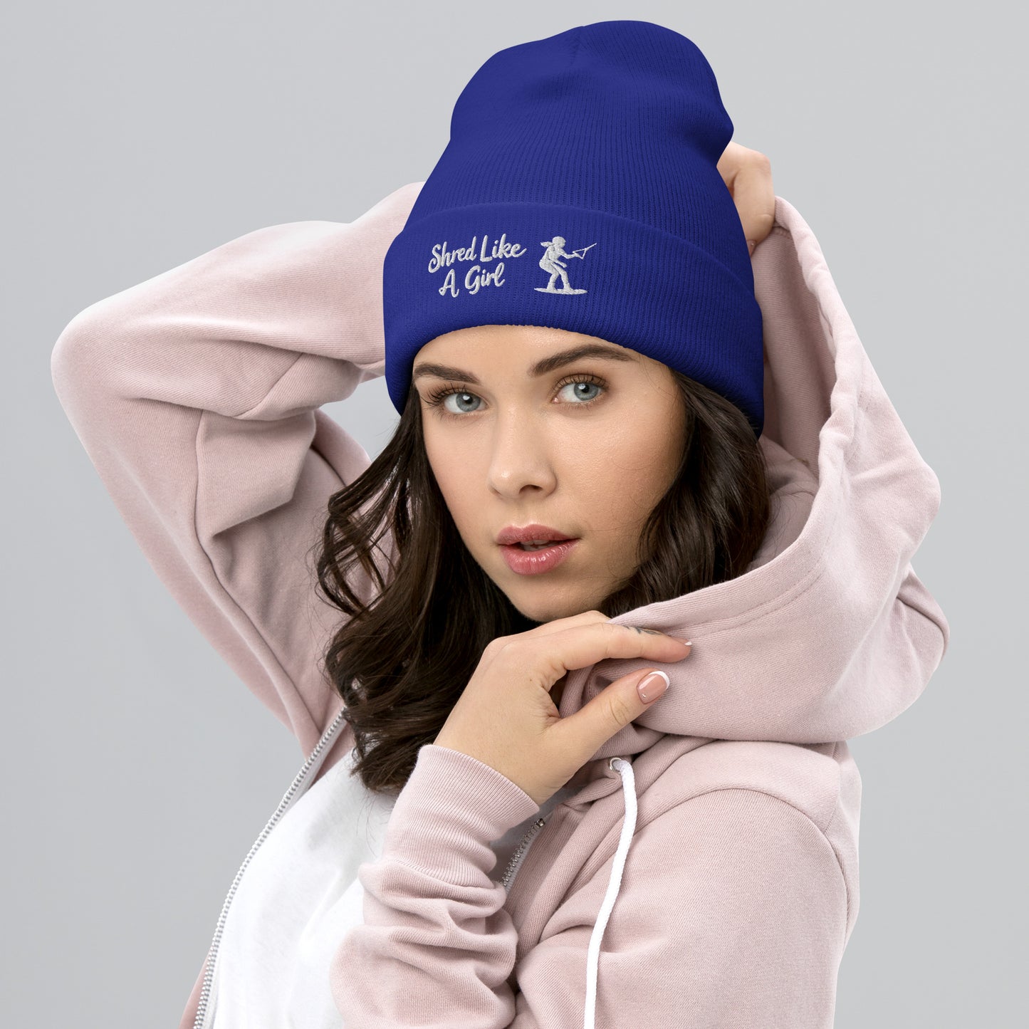 Beanie "Shred Like A Girl" mit Piktogramm