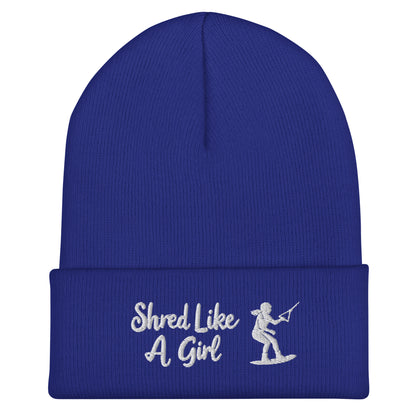 Beanie "Shred Like A Girl" mit Piktogramm