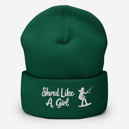 Beanie "Shred Like A Girl" mit Piktogramm