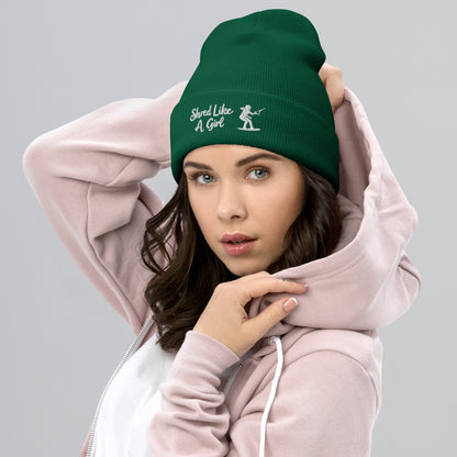 Beanie "Shred Like A Girl" mit Piktogramm