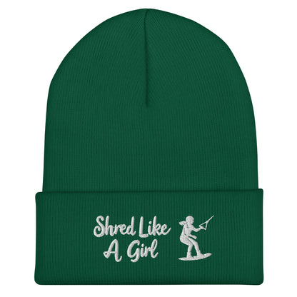 Beanie "Shred Like A Girl" mit Piktogramm