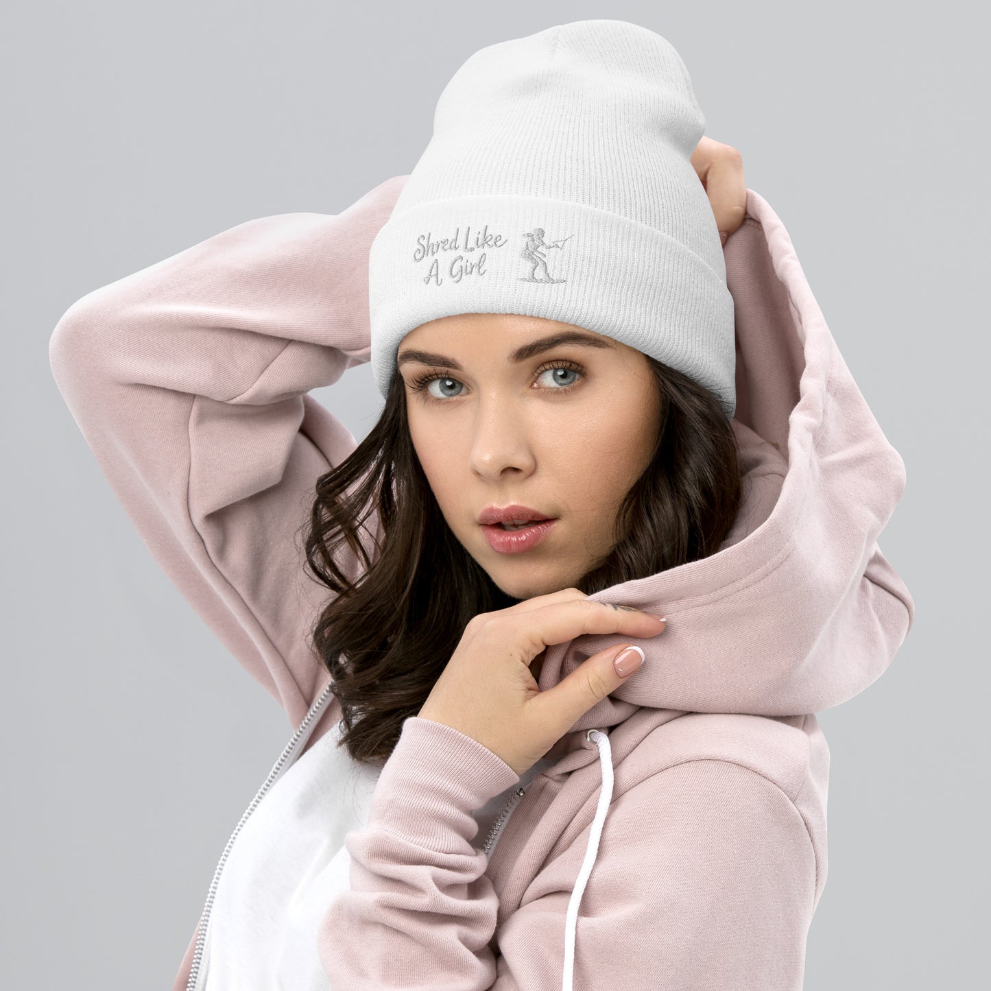 Beanie "Shred Like A Girl" mit Piktogramm