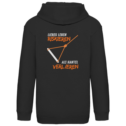 Kinder Hoodie "Lieber Leben riskieren als Hantel verlieren"
