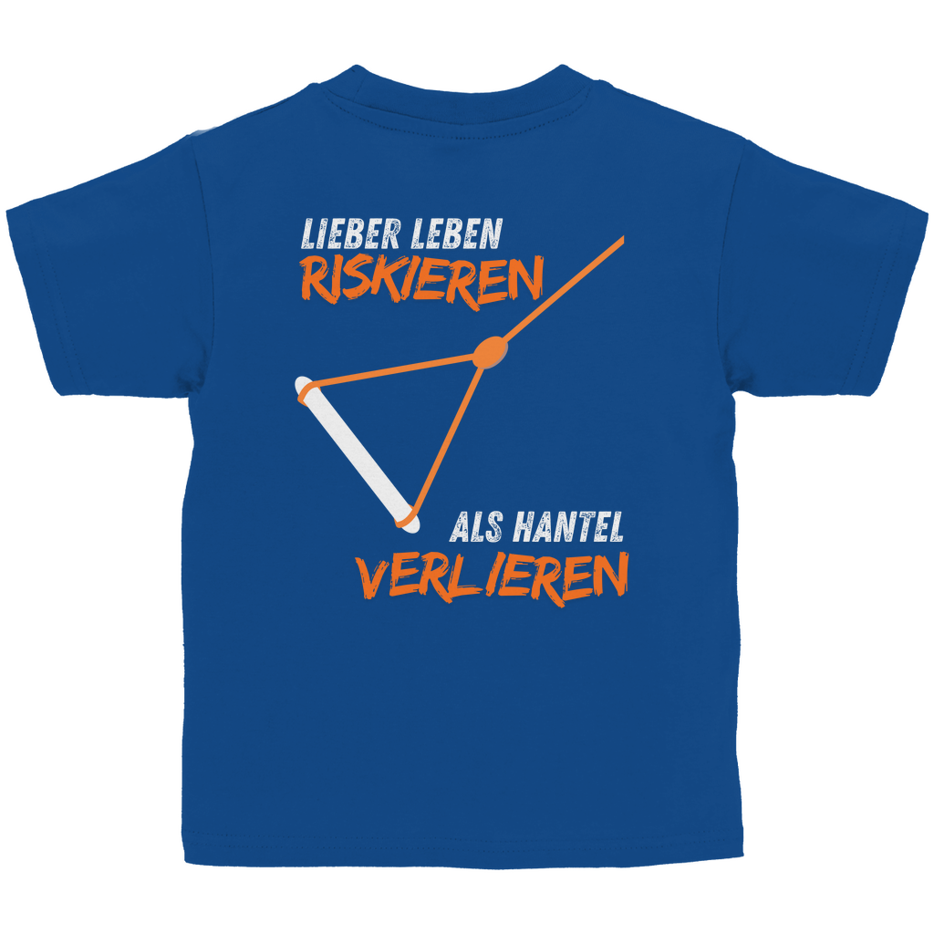 Kinder Wakeboard T-Shirt "Lieber Leben riskieren als Hantel verlieren"