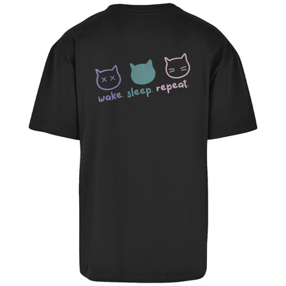 Damen Oversize T-Shirt Wake.Sleep.Repeat